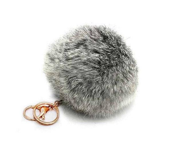 RABBIT FUR POMPOM KEYCHAIN/BAG CHARM 10CM MEDIUM - langshop